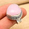 Удивительное розовое халцедоновое ювелирное кольцо ручной работы из стерлингового серебра 925 пробы в форме сердца