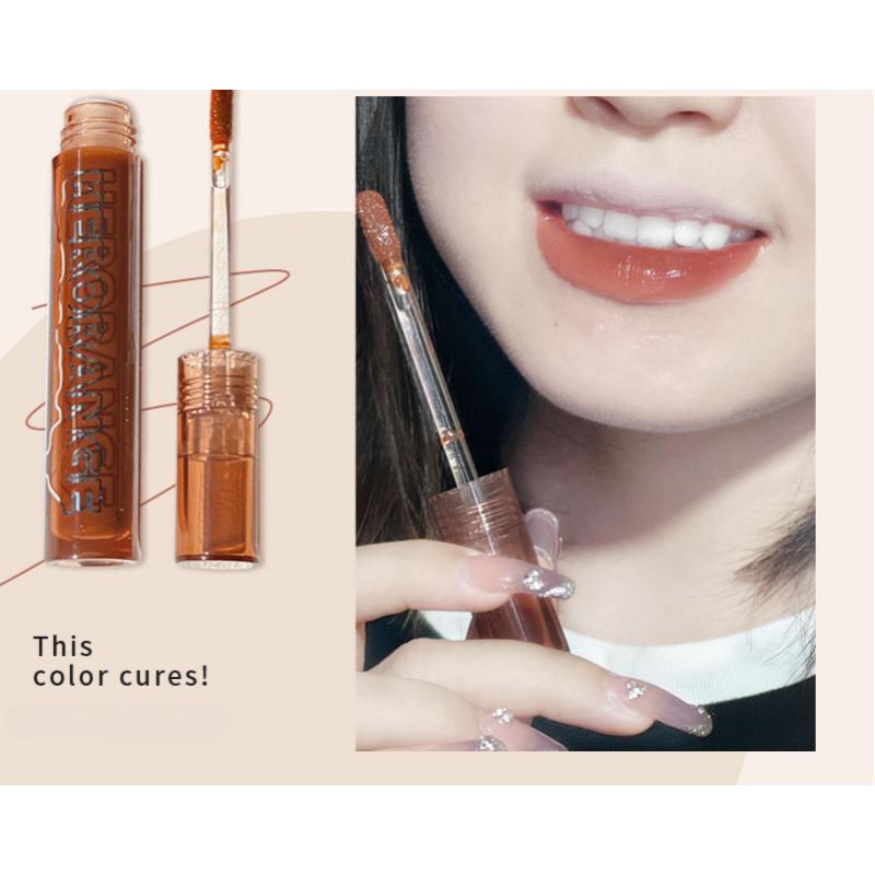 HER ORANGE Lava Paste Шоколадное зеркало Глазурь для губ Водяной туман Роса для губ Женский блеск для губ Нектар для губ Водный блеск Помада Летняя глазурь для губ