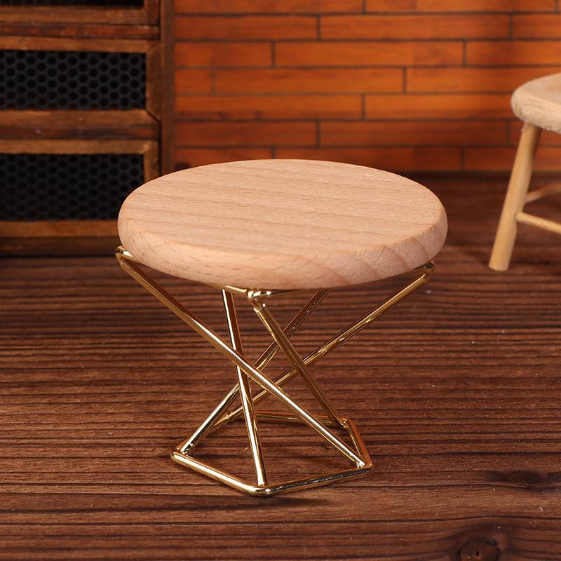 1/12 Кукольный домик Симуляция Журнальный столик Круглый Чайный столик Модель Кукольный дом Миниатюрная мебель Декор Микросцена Строительный реквизит