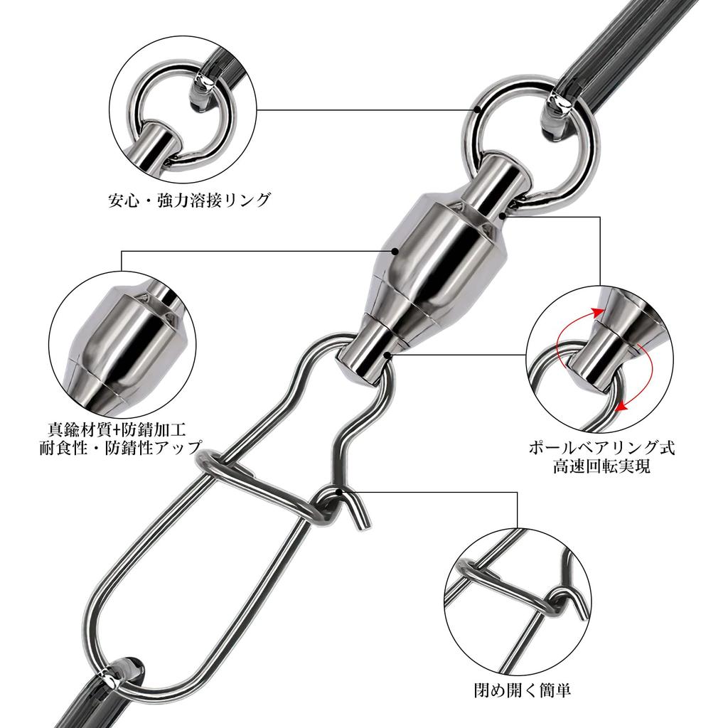 Goture Snap Stainless Steel Swivel Corrosion Resistant Sea Fishing Fishing