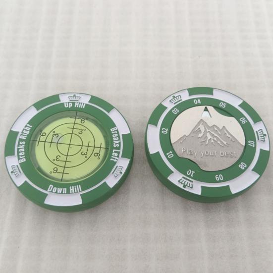 Маркер для мяча с зажимом для шляпы для гольфа и высокоточным зеленым помощником для чтения Компактный размер Легкий портативный пузырьковый уровень Гольф-паттинг Green Reader