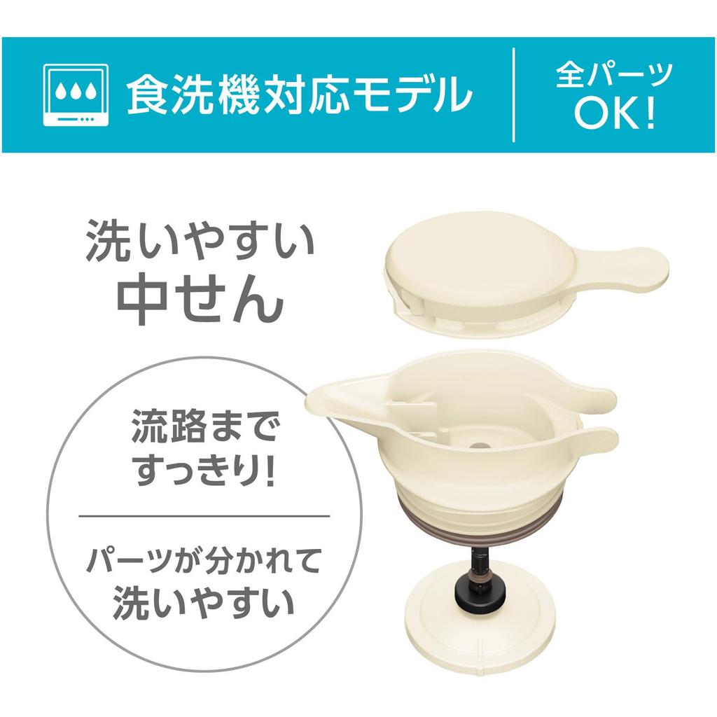 Thermos Stainless Steel Insulated Tabletop Keeps Food Hot or IV Pot, 1.5L, Ivory, Pot, Cold, TTG-1500