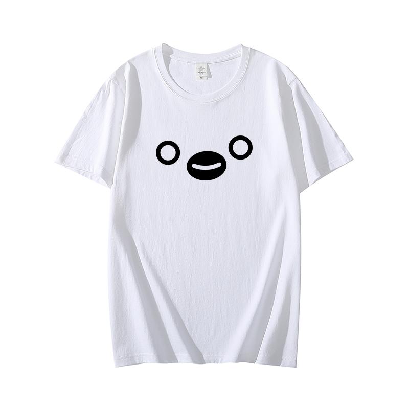 Summer Japanese Suica Penguin T-shirt, Cute and Funny Strawberry Figment, Short-sleeved Couple Clothes for Men and Women Summer