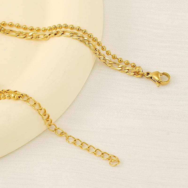 Стильная и простая новая цепочка с бусинами Figaro с двумя перьями, украшение для ступни, браслет на щиколотку из нержавеющей стали с перьями