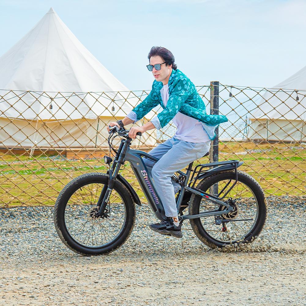Shengmilo MX05 взрослый электровелосипед 48 В 500 Вт мотор 26 дюймов толстые шины E-Mountain мужской электровелосипед 48 В 17,5 Ач аккумулятор SAMSUNG, серый