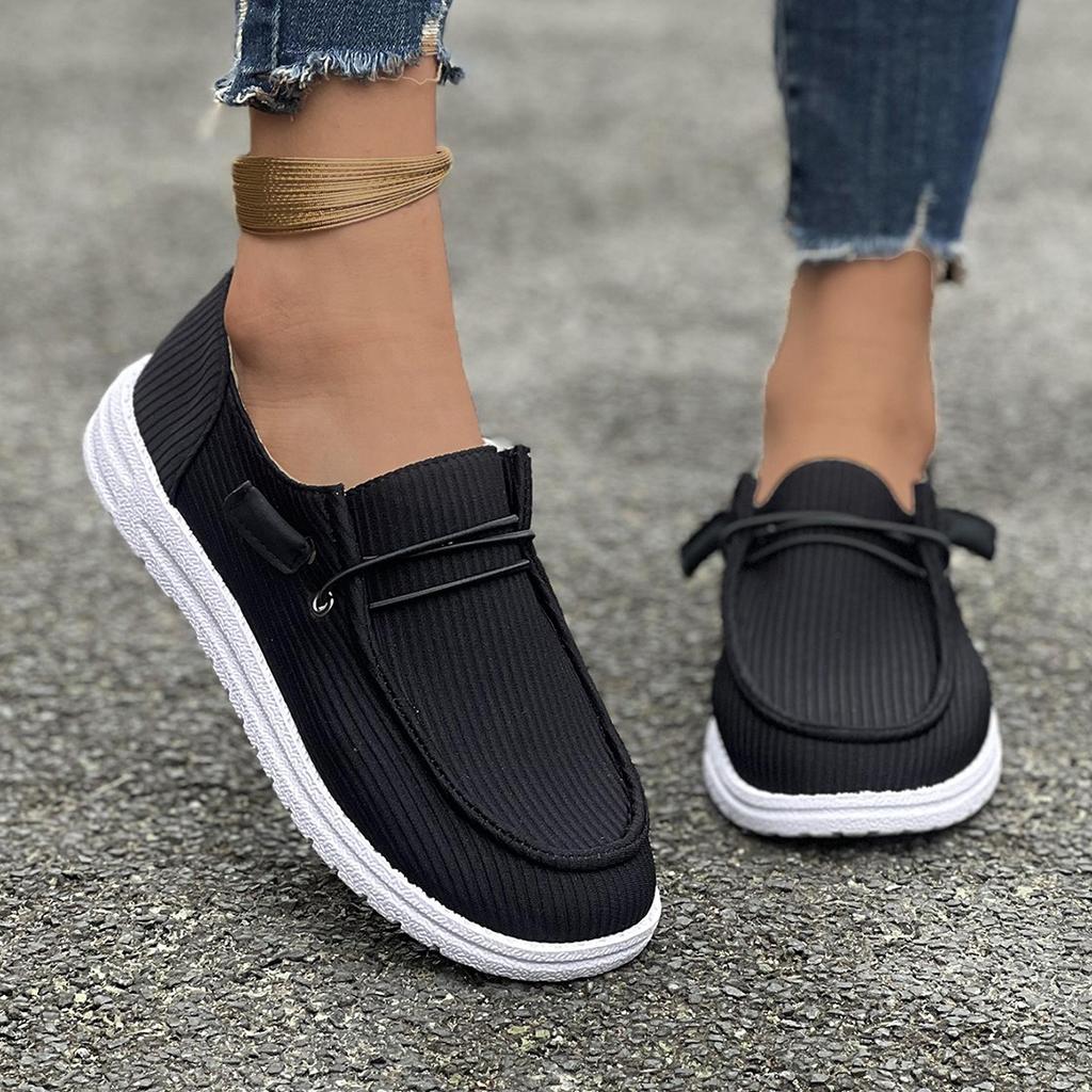 Spring 2025 New Plus-size Casual Shoes Women's Lace-up Flat Oversoles Low-top Loafers Women's Singles Shoes