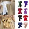 DIY Satin Silk Bow Corset Waist Belt Decorative Wide Bowknot Fabric Ribbon Cummerbunds Waist Bands For Women Lady Girl Bridal