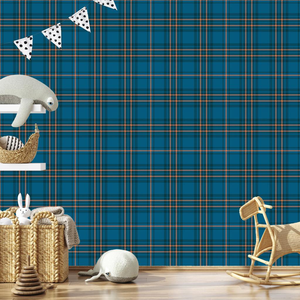 Wallpaper Fashionable colorful Scottish check for living room and bedroom 50x1000