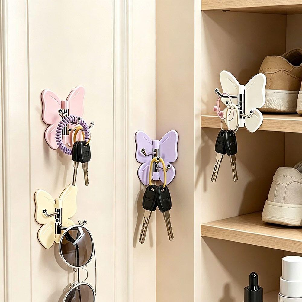 1/4PCS Self Adhesive Rotating Wall Hook Waterproof Adhesive Wall Hook Kitchen Bathroom Storage