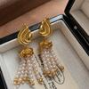 Серьги с бахромой из жемчуга, серия "Винтаж", французский двор, серьги, умные серьги.