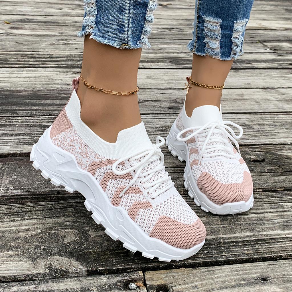 Весенне-летние женские сетчатые спортивные кроссовки на толстой подошве, легкие повседневные кроссовки для бега