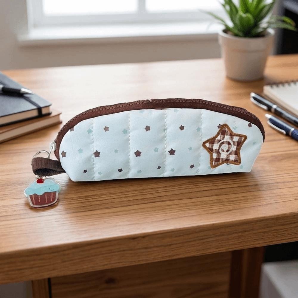 Kawaii Star Pencil Pouch Portable Pencil Stationery Organizer Cartoon Stationery Bag Travel Use