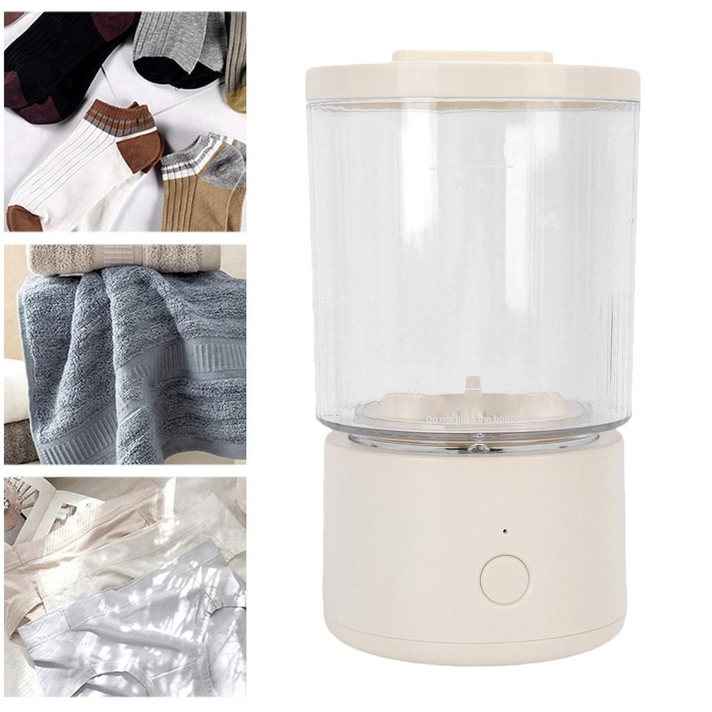 Портативная стиральная машина 1,6 л Перезаряжаемая беспроводная складная стиральная машина для нижнего белья для детской одежды Путешествия Квартира Автодом Белая