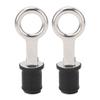 2PCS Boat Plug Snap Handle Stainless Steel Boat Drain Twist Plug Marine Rubber Plug Accessories for Ships Yachts
