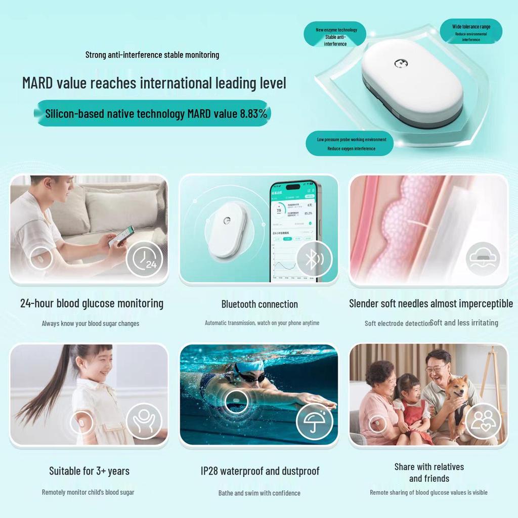 Умный датчик непрерывного мониторинга глюкозы на основе кремния для домашнего и медицинского использования