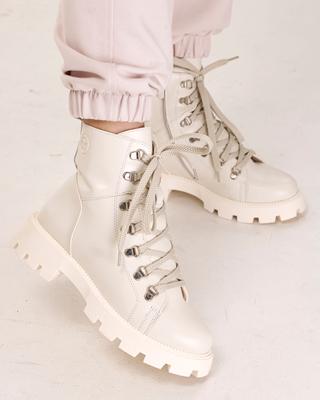 Ботинки женские зимние 2093 36 бежевый кожа