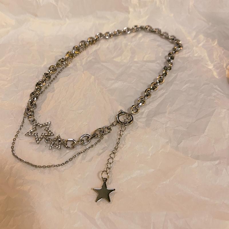 Fashion Y2k Jewelry Punk Hollow Star Necklaces for Hot Girl Women Pentagram Chains Choker Minimalist Party Accessories
