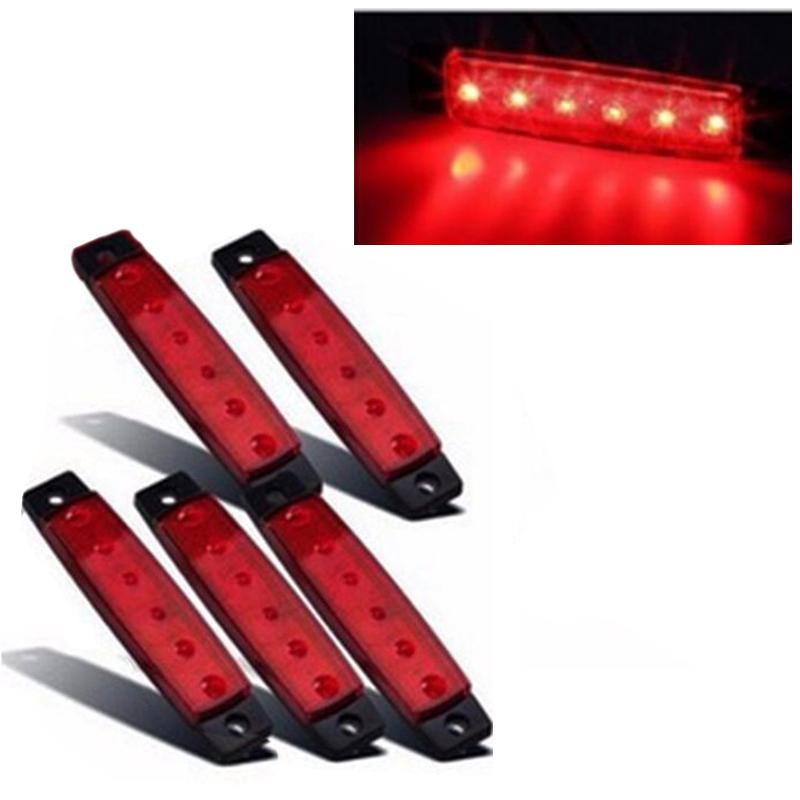 6 LED Truck Side Width Light Car Truck Night Safe Driving Warning Marker Lights Waterproof Signal Lamp 12V 24V External Lights