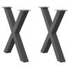 VidaXL Dining Table Legs X-Shape 2 Pcs Anthracite 70 X (72-73) Cm Steel 4012978
