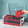 Transparent Document Organizer Box Dustproof with Lid Comfortable Grip Handle See-through Storage Container