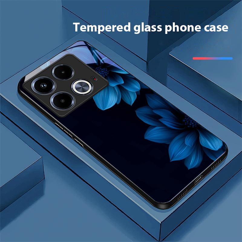 Черный Яблочный Камень Для Infinix Note 40 4G 30i 12 G96 Smart 8 Hot 9 Play 10 11S 12 20i 50 Pro Plus 5G Чехол для телефона из закаленного стекла
