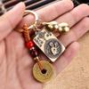 12 Zodiac Buddha Chinese Traditional Brass Key Chain Car Hanging Ornament Dynasty Five Emperors' Coins Cinnabar Gourd Pendant