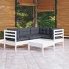VidaXL Solid Pine Wood Garden Lounge Set 5 Pcs with Cushions Patio Furniture Outdoor Furniture Garden Furniture 3096377