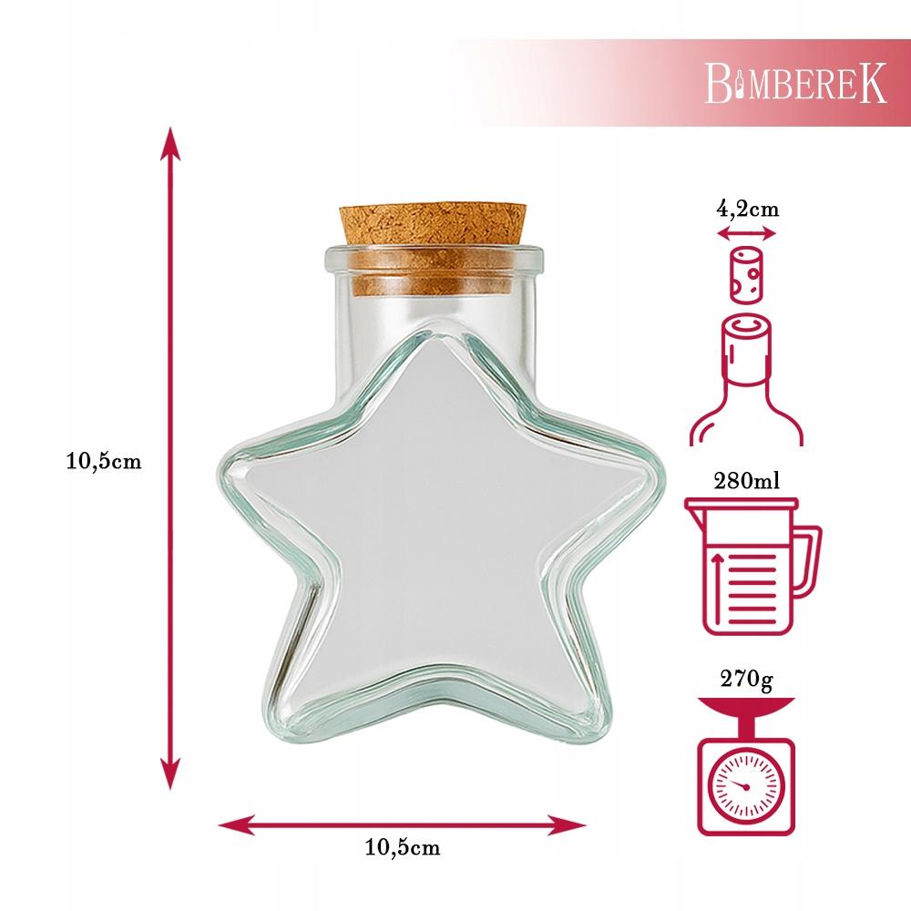 Decorative Glass Bottle STAR 280ml Star for Liqueurs Wine Gift Alcohol