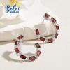 2023 Unique Garnet Earring 925 Sterling Silver Fine Jewelry for Fashion Girls Women Nice Gift