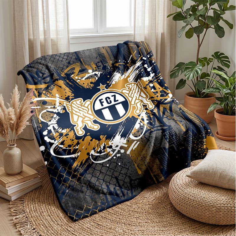 FC Zürich Soft Flannel Fleece Blanket Lightweight Cozy Warm Throw Blanket For Sofa Bed Home Decor