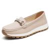 Женские повседневные рабочие туфли Легкие туфли на плоской подошве больших размеров 36-44 Модные удобные мокасины Walking Mom нескользящие кожаные туфли