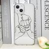 Теплый семейный чехол для телефона с держащимися за руки парами для IPhone 16 11 12 13 14 15 Pro Max 7 8Plus 16E X XS Прозрачный Мягкий Чехол Абстрактная Линия