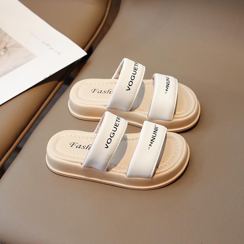 Летние тапочки с буквами для девочек, домашние и уличные тапочки для детей, мягкие тапочки для девочек, классные тапочки