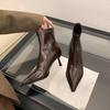 Pointed Toe Booties Women's Fall/Winter 2025 New Short-leg High-heeled Boots