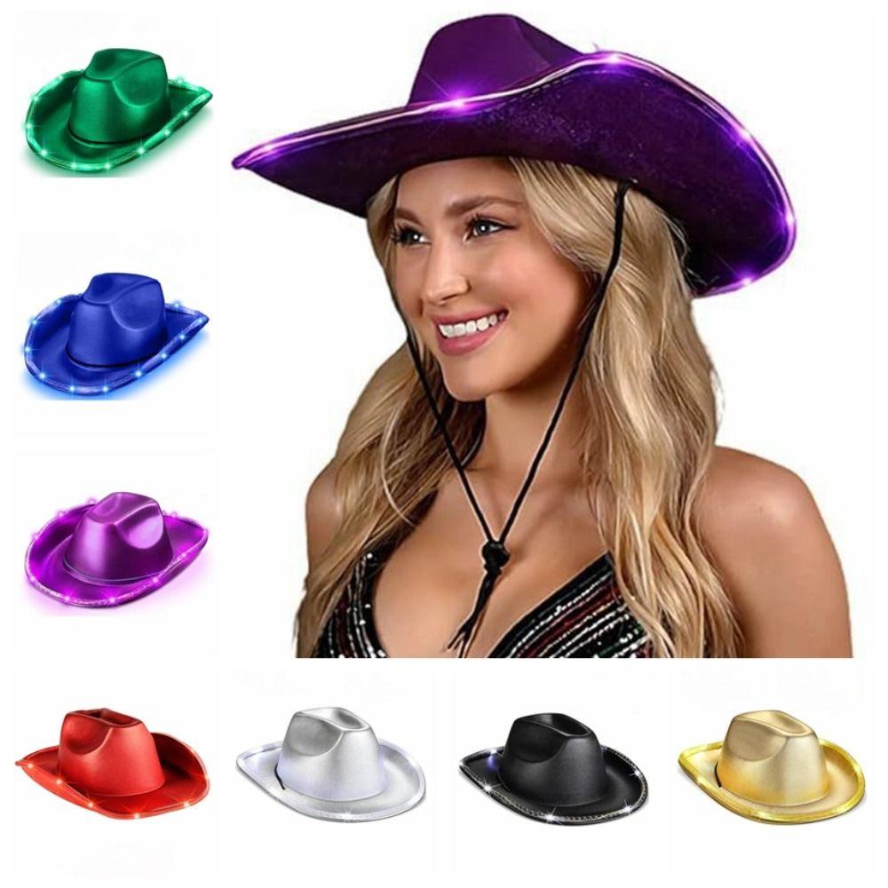 Composite Light Up Cowgirl Hat Comfortable Cowboy Hat Durable Space Cowgirl Hat Outdoor