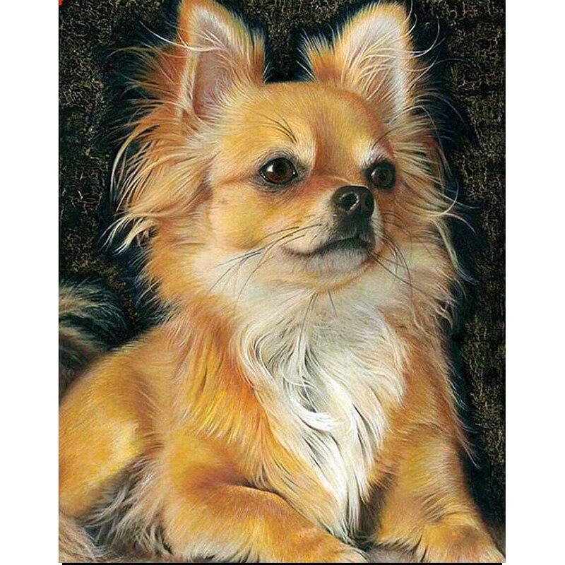 DIY5D Diamond Painting Dog Diamond Embroidery Rhinestone Full Round/Mosaic Animal Cross Stitch Home Decor Manual Art Gift