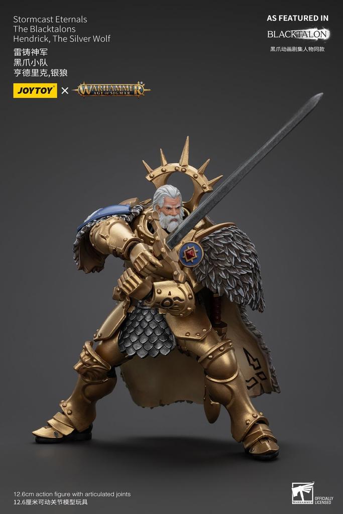 JOYTOY Warhammer Stormcast Eternals Черный Клык Серебряный Волк Хендрик Масштабная Экшн-фигурка 1/18 (Собранный)