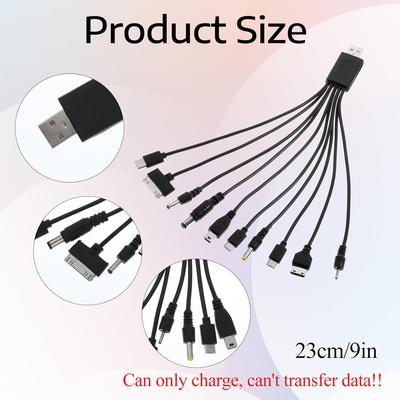 Кабели USB 10 в 1, Универсальный USB на несколько разъемов Зарядное устройство для мобильного телефона, Универсальный многопортовый зарядный кабель с 10 портами для мобильных телефонов