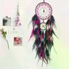 Плетеный вручную Ловец снов Колокольчики ветра, Украшенный искусственными перьями и кристаллами, Изысканное украшение для стены