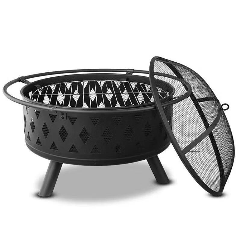 Round Multi-functional Wood Burning Fire Pit