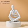 Abstract Resin Figure Ornament: Reading Statue for Bookshelf or Living Room Decor