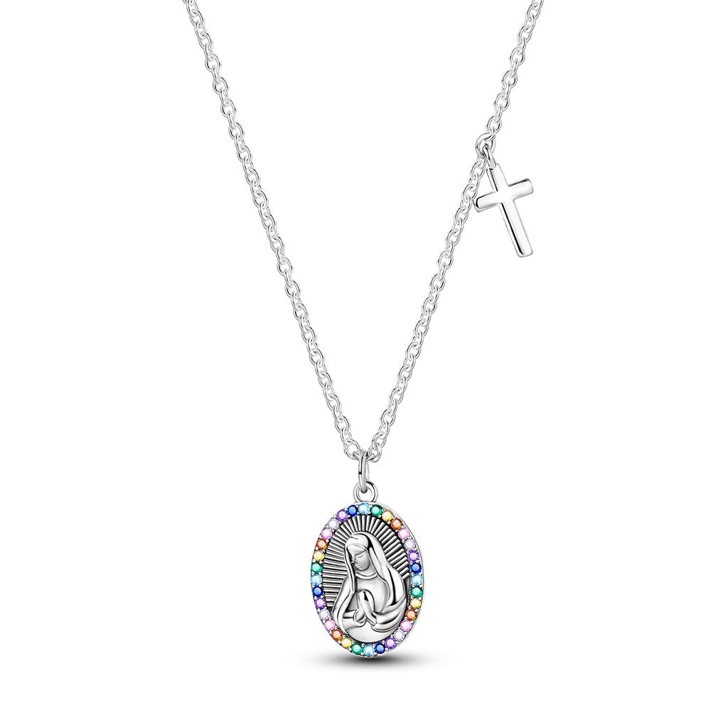 Подвеска Ожерелье Для Женщин Медь Покрытая Сердце Луна Оригинальная Цепочка Модная Бижутерия