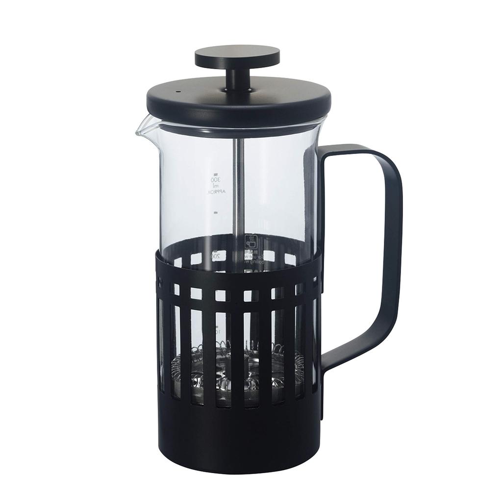 HARIO THN-2-B Black Teapot, 2-Cup Press-Style Tea & Coffee Maker