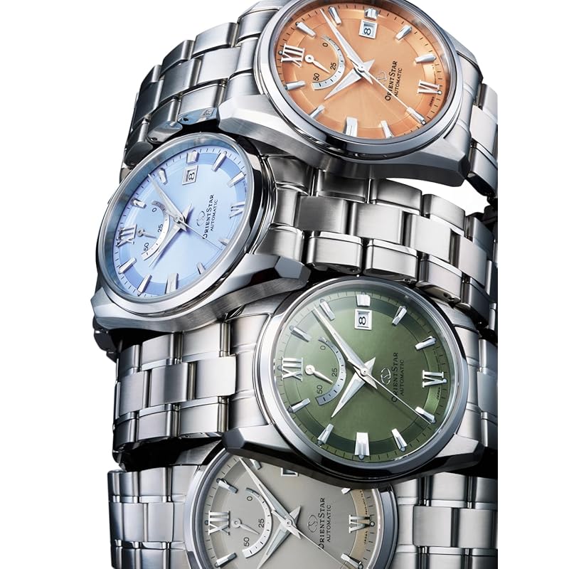 Мужские автоматические часы Orient Star RK-AU0108G с современным отображением даты, механическим механизмом, Сделано в Японии, 2-летняя гарантия производителя, Медный
