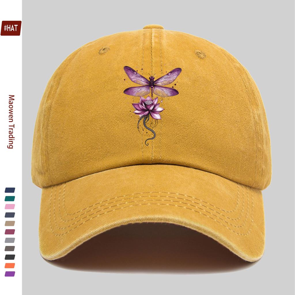pc pcs Purple Dragonfly Print Trucker Cap Suitable for Dating Outdoor Sports Beach Vacations Parties Casual Wear Adjust