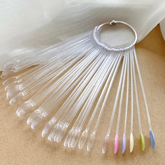 Nail Swatch Stick Display Stand Oval Square Nail Swatch with Ring Heavy Duty DIY Fake Nail Practice Tip Stick Organizer Nail Color Showcase Holder