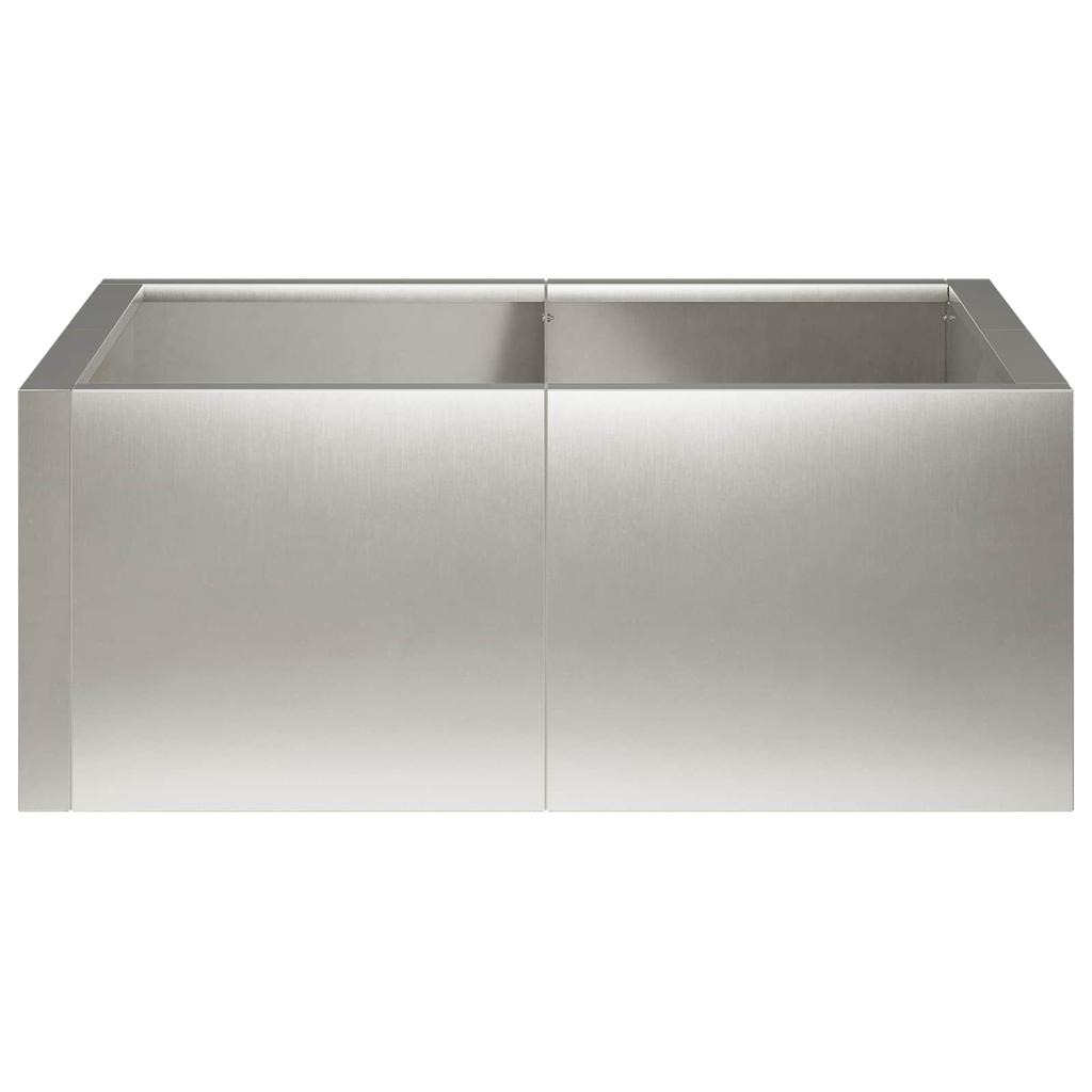 Retaining Wall 4 pcs 100 x 100 x 30 cm Stainless Steel Silver