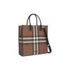 Burberry Vintage Check Canvas Tote Bag Beige Black Detachable Strap Casual Daily Commute 80491171