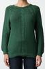 Women's Elegance Style Sweater Emerald Green Soft Textured Hair Braided Seamless Knitwear Sweater