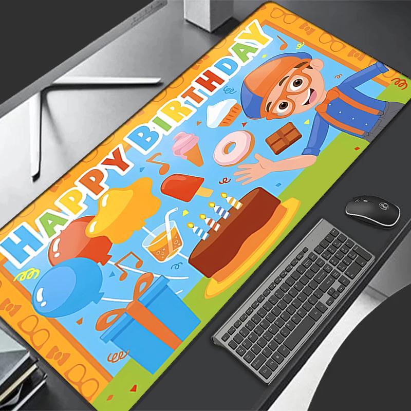 Blippi1 Theme Premium Non-slip Mouse Pad with Stitched Edges,Durable Rubber Material,for Desktop & Gaming Great Gifts